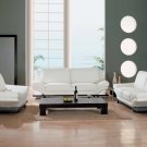 Leather '757' 3pc Set Elegant White