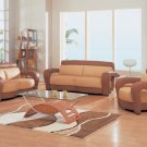 Leather Living Room Set Three-Piece Two-toned
