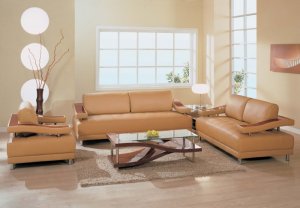 Leather 3pc Set Exquisite Tan Leather '759' Two Color Options