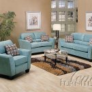 Sofa Set 3pc Westwood Lt Blue Microfiber (Sofa, Loveseat & Chair)