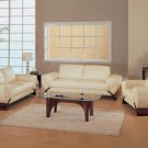 Sofa Set Marvelous '739' 3pc Leather in Warm Cream Color Finish