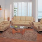 Sofa Set 9908- Rogers 2 pc.Almond Leather Living Room (Sofa & Loveseat)