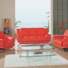 Sofa Set 9908- Rogers 2 pc. Red Leather Living Room (Sofa & Loveseat)