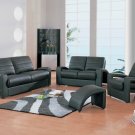 2 pc Set (Sofa & Loveseat) Attractive Black Leather '770'
