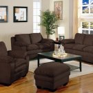 Ellis Sofa & Loveseat 2pc Set in Brown Microfiber