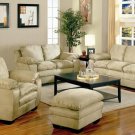 Ellis Sofa & Loveseat 2pc Set in Beige Microfiber