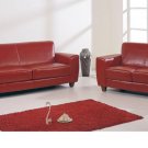 Leather Sofa & Loveseat Available Lucas in Red, Black or Brown Color