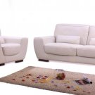 Leather Sofa & Loveseat Bliss White Full Italian