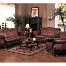 Leather Living Room Set Covington 3pc (Sofa, Loveseat & Chair)