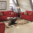 Sofa & Loveseat Alexandra In Red Microfiber