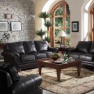 Leather Set  2pc Sofa & Love Seat Manchester Dark Brown