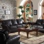 Leather Set  2pc Sofa & Love Seat Manchester Dark Brown