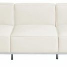 Leather Sofa 3 Seater Madrid in White or Black Italian