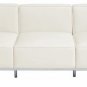 Leather Sofa 3 Seater Madrid in White or Black Italian