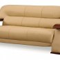 Leather Sofa 2033 Exquisite Curvy Wood and Cappuccino