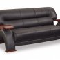 Leather Sofa 2033 Exquisite Curvy Wood and Black