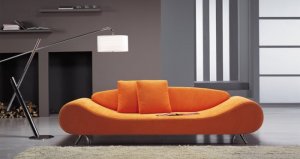 Sofa with Unique Shape Modern Orange Harmony