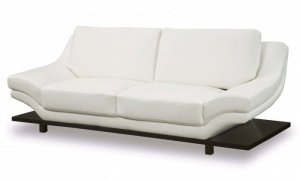 Leather Sofa '757' Graceful White