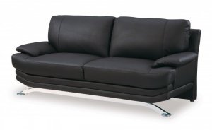 Leather Sofa 9250 in Black