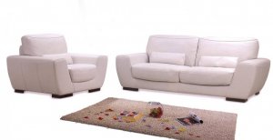 Leather Sofa Bliss White Full Italian