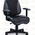 Office chair Black leather and fabric 800012