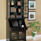 Desk and Hutch Secretary in Black Finish