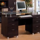 Office Computer Desk Credenza Cappuccino Finish