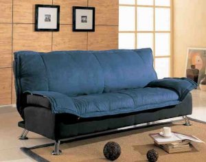 Sofa Bed Heather Blue/Black Microfiber !! ON SALE !!