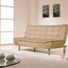 Sofa Bed Bermuda Modern Click-Clack Mechanism With Tan Microfiber Cover