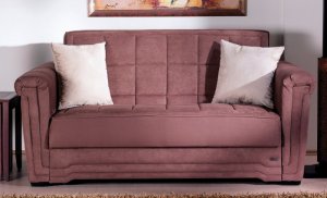 Sofa Bed Victoria in Brown Microfiber
