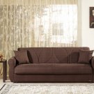 Sofa Bed Melody in Brown Fabric