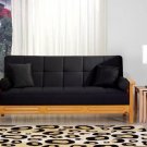 Sofa Bed Francesca Mission Style in Black Microfiber