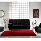 Sofa Bed 3pc Set Vegas in Black Microfiber (Sofa and 2 Chair)