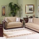 Sofa Bed Alfa Silver Brown 3pc Set (sofa, loveseat and chair)