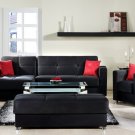 Sectional Sofa Bed , Chair & Ottoman 3pc Set Elegant Available in 4 Colors