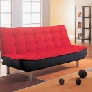 Sofa Bed Main Red/Black Microfiber