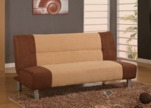 Sofa Bed Jason Beige/Brown Microfiber