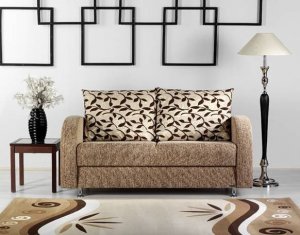 Sofa Bed Motion Cream Fabric