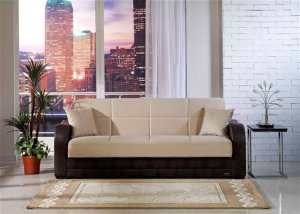 Sofa Bed Sienna in Beige Microfiber