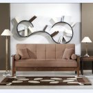Sofa Bed Vera Mission Style Lt Brown Microfiber