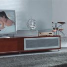 TV Stand V99 TV Cherry Finish Contemporary With Sliding Doors