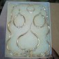 Gold Beaded Rainbow Bangle Necklace 4pc Set