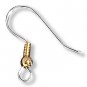 100 Surgical Steel Ear Wire,fish hook, GP Ball + Coil