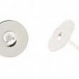 100 Silver Plated Flat Pad Earstuds 8mm. Finding
