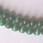 1 strand Dk Green  Fiber Optic Cat's Eye Beads, 6mm Round