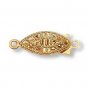 20 Gold Plated Fishhook Clasps, 1-strand, Filigree