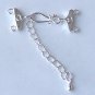 5 Silver Plated Hook Clasps with Extender Chain, 2 str