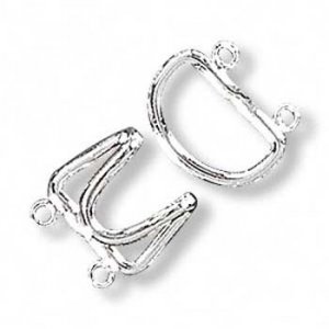 10 Silver Plated clasps,2-strand Hook Style. Large