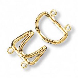 10 Gold Plated clasps,2-strand Hook Style. Large