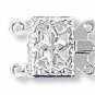 10 Silver Plated Filigree Box Clasps, 2-str ,10 x 9mm